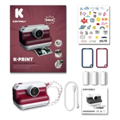Kidywolf Aparat z drukarką dla dzieci K-PRINT - RED