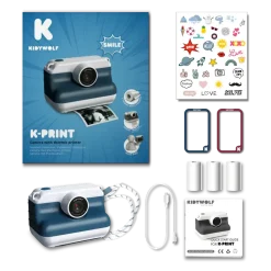 Kidywolf Aparat z drukarką dla dzieci K-PRINT - BLUE