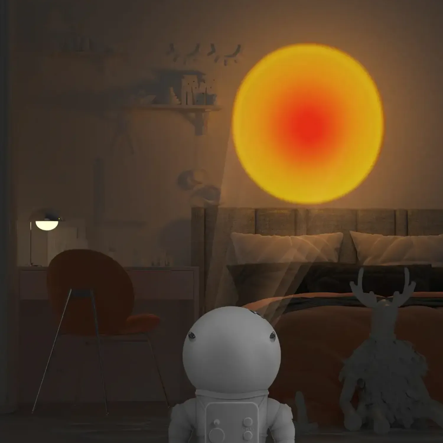 Dzieci Mobility On Board Astrolight - projektor zachodu słońca, orange