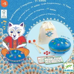 Djeco Bębenek językowy NIEBIESKI duży, śr. 20cm