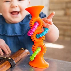 Fat Brain Toys Bobo Przyssawki - grzechotka pomarańczowa