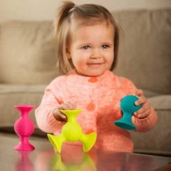 Fat Brain Toys Bobo Przyssawki. 3 Grzechotki. PipSquigz.