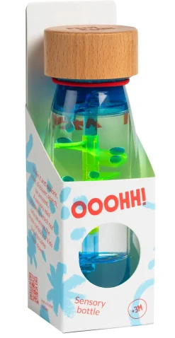 Petit Boum Butelka sensoryczna dwufazowa MOVE SPIRALA niebieska