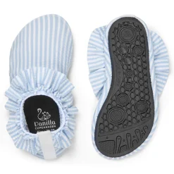 Vanilla Copenhagen Buty do pływania UV dla dzieci Frill Blue seersucker