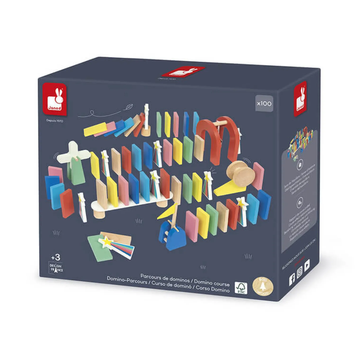 Janod Domino Tor przeszkód 100 el. 3+