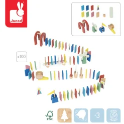 Janod Domino Tor przeszkód 100 el. 3+