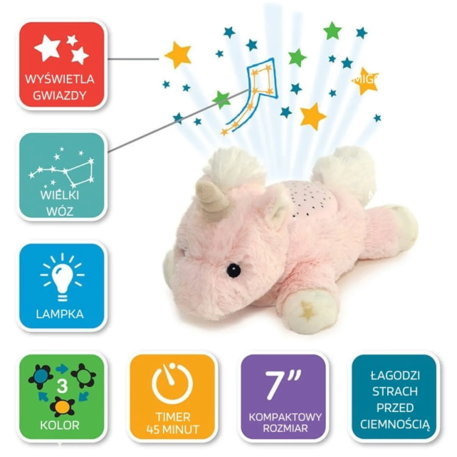 Cloud b Dream Buddies - Lampka nocna jednorożec Ella