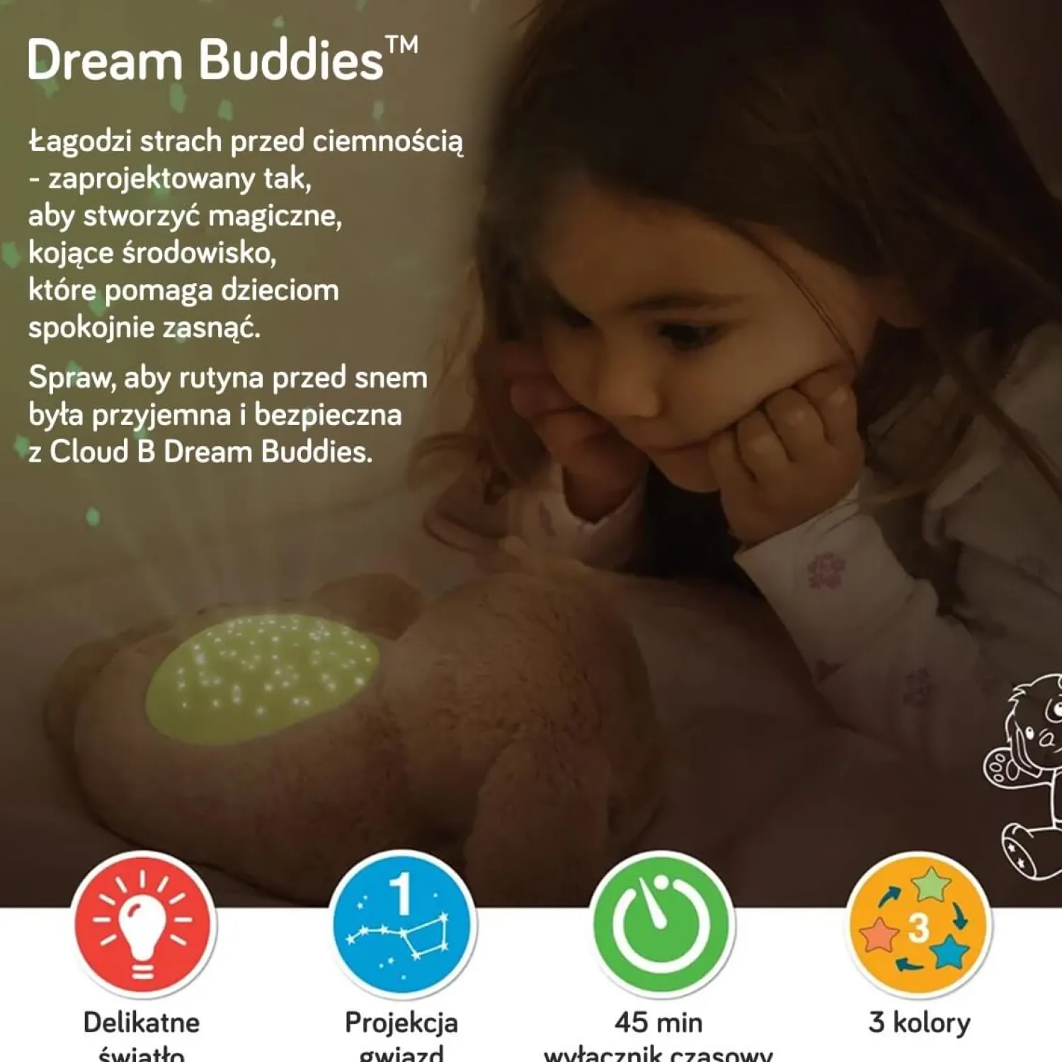 Dzieci Cloud b Dream Buddies - Lampka nocna Piesek Patch