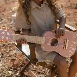 Little Dutch Drewniana gitara różowa Safari Friends FSC