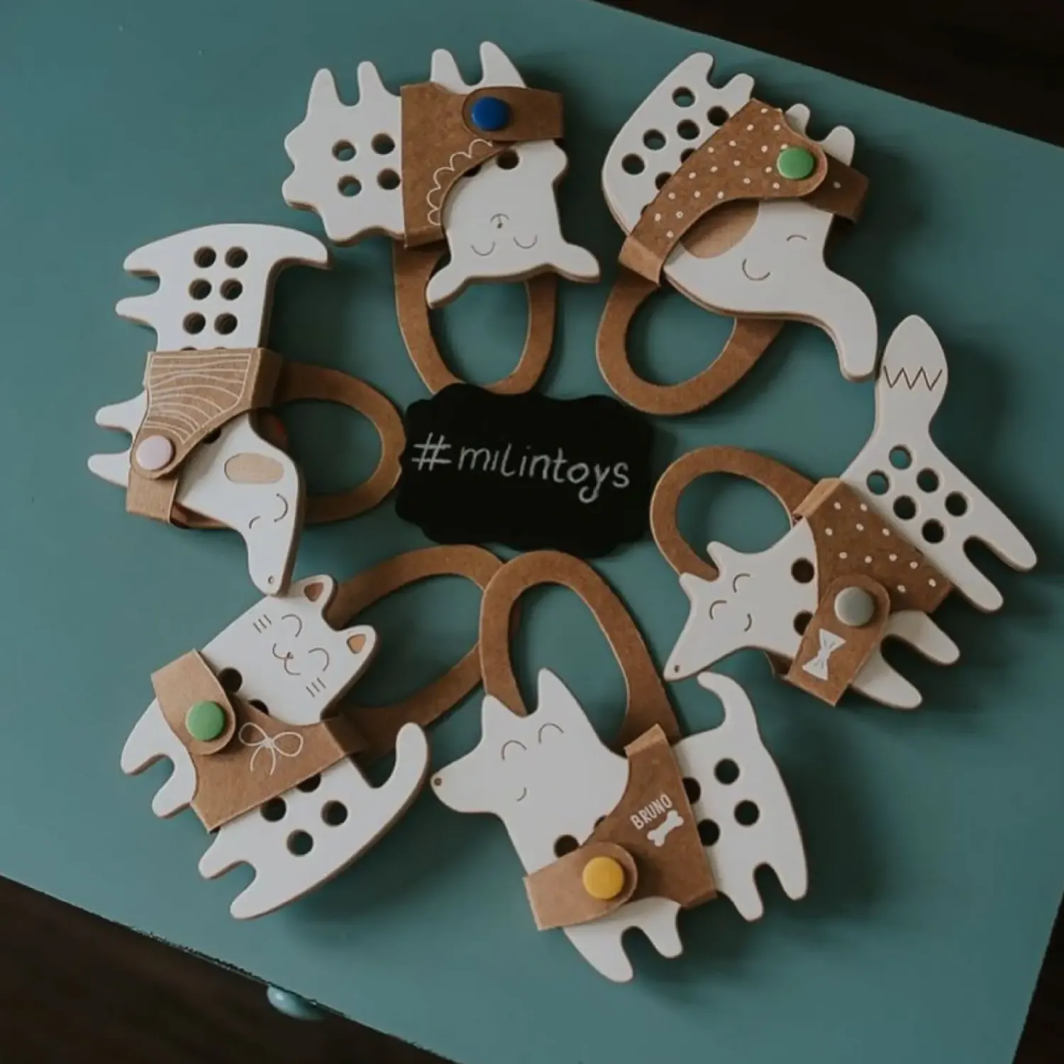 Milin Drewniana mała przeplatanka - Piesek Bruno