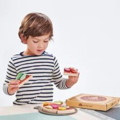 Tender Leaf Toys Drewniana pizza z dodatkami na rzepy