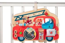 Lilliputiens Drewniana tablica manipulacyjna Wóz strażacki Nosorożec Marius 9 m+