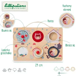 Lilliputiens Drewniana tablica manipulacyjna walizka Czerwony kapturek 12 m+