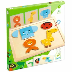 Djeco Drewniana układanka magnetyczna GEO BASIC