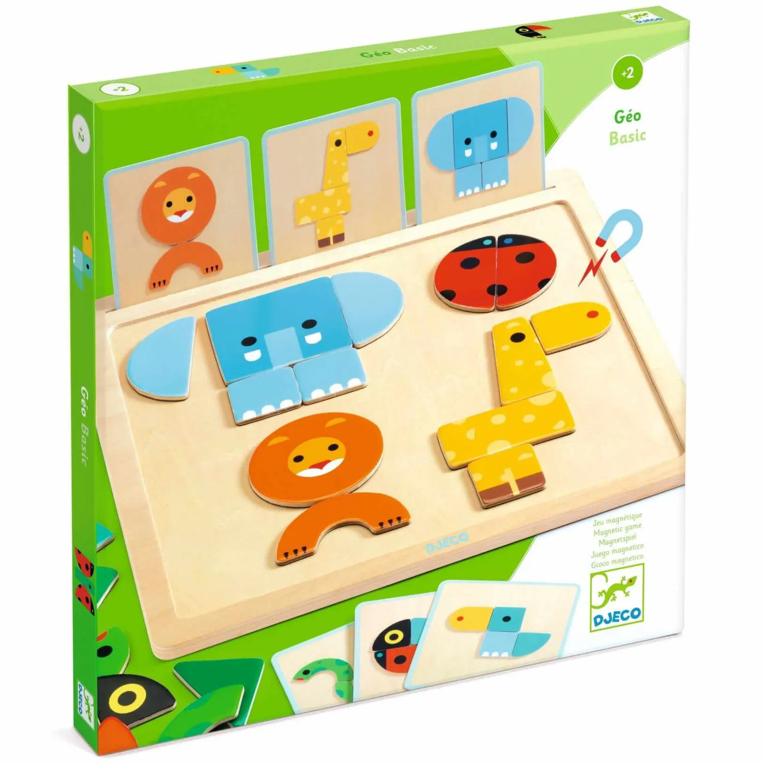 Djeco Drewniana układanka magnetyczna GEO BASIC