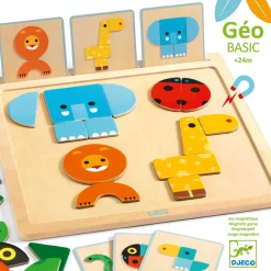 Djeco Drewniana układanka magnetyczna GEO BASIC