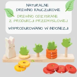 Tender Leaf Toys Drewniana zabawka - Królik i liczenie marchewek