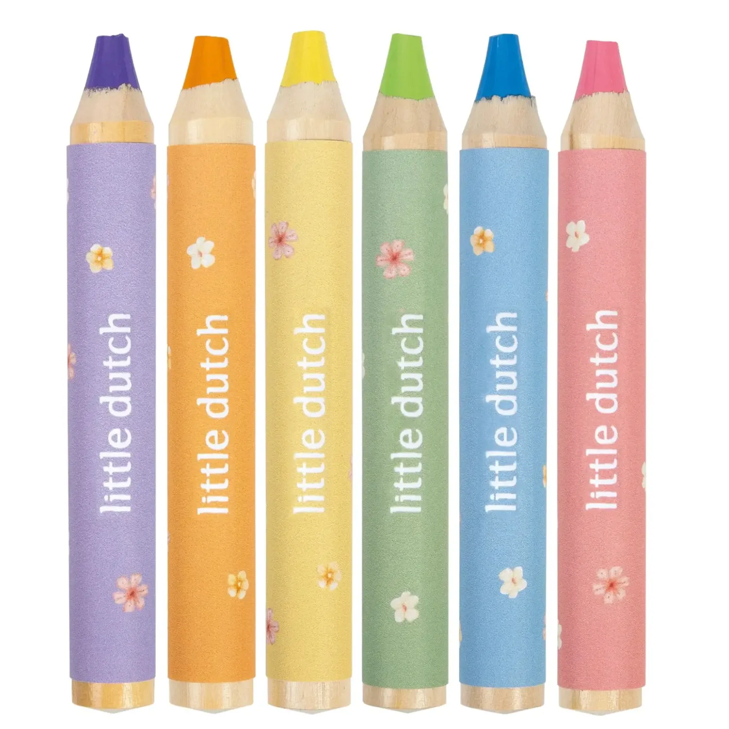Little Dutch Drewniane, grube kredki Rosa & Friends