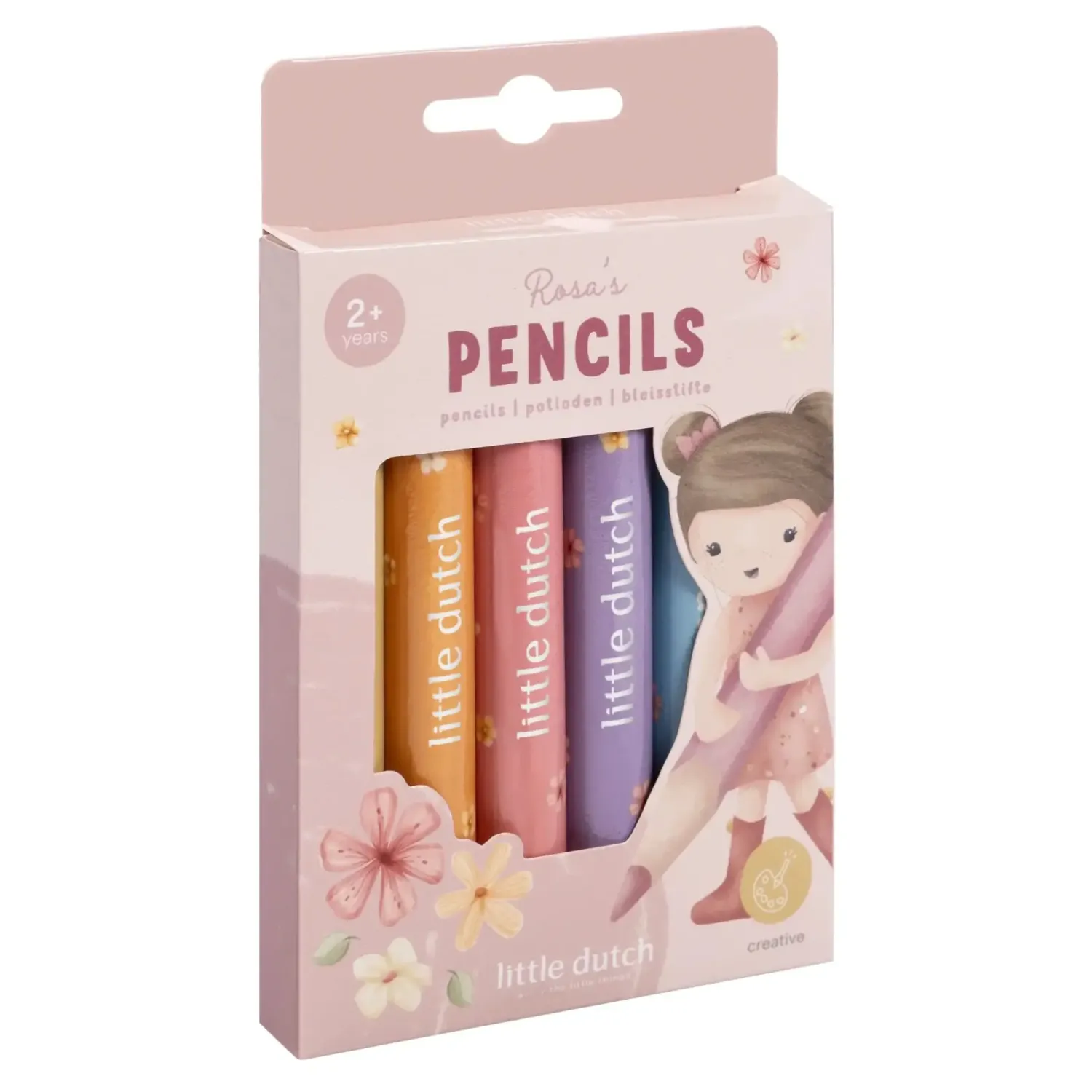 Little Dutch Drewniane, grube kredki Rosa & Friends
