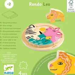 Djeco Drewniane okrągłe puzzle RONDO LEO