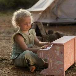 Little Dutch Drewniane pianino różowe Safari Friends FSC