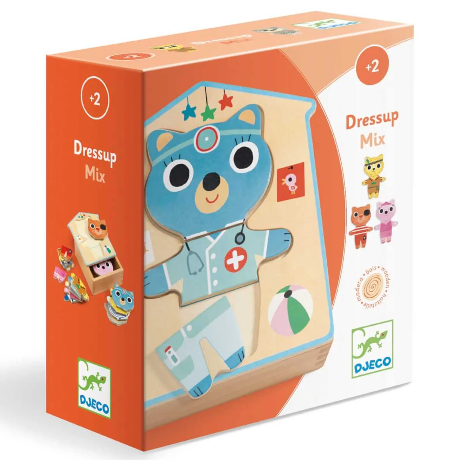 Djeco Drewniane puzzle PRZEBIERANKI