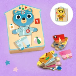 Djeco Drewniane puzzle PRZEBIERANKI