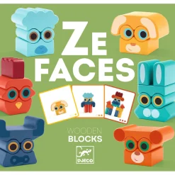 Djeco Drewniane zwierzątka do układania ZE FACES