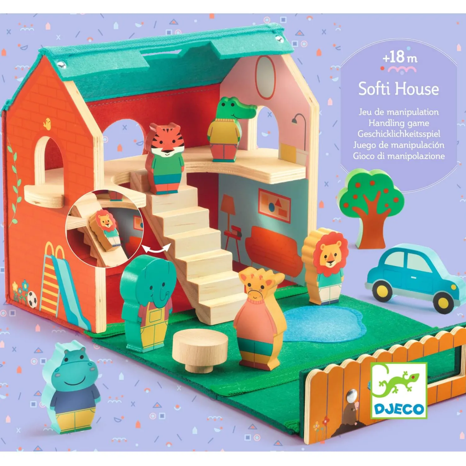 Djeco Drewniany domek z figurkami SOFTIHOUSE