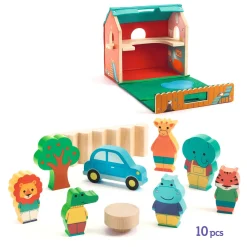 Djeco Drewniany domek z figurkami SOFTIHOUSE