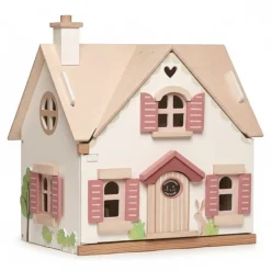 Tender Leaf Toys Drewniany dwupiętrowy domek dla lalek z wyposażeniem