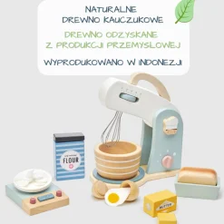 Tender Leaf Toys Drewniany mikser z zestawem do pieczenia, Mini Chef