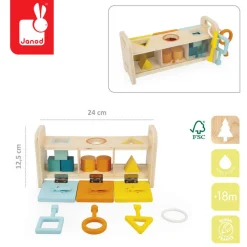 Janod Drewniany sorter z kluczykami Essentiel