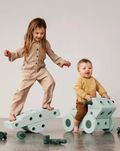MODU Explorer set - Kreatywne klocki rozwijające motorykę dużą: Ocean Mint, Forest Green 8w1