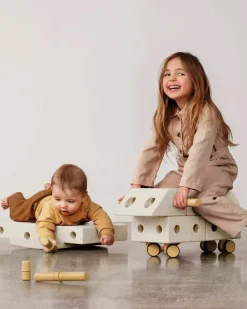 MODU Explorer set - Kreatywne klocki rozwijające motorykę dużą: Sand Grey, Honey Yellow 8w1