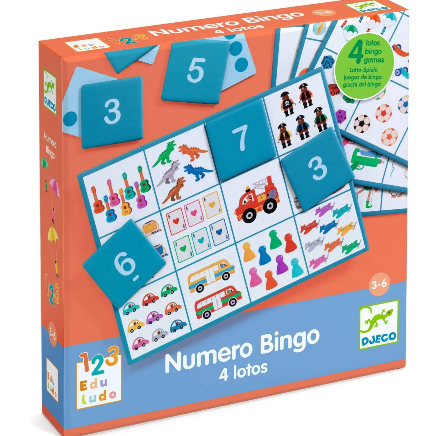 Djeco Gra edukacyjna BINGO 4w1