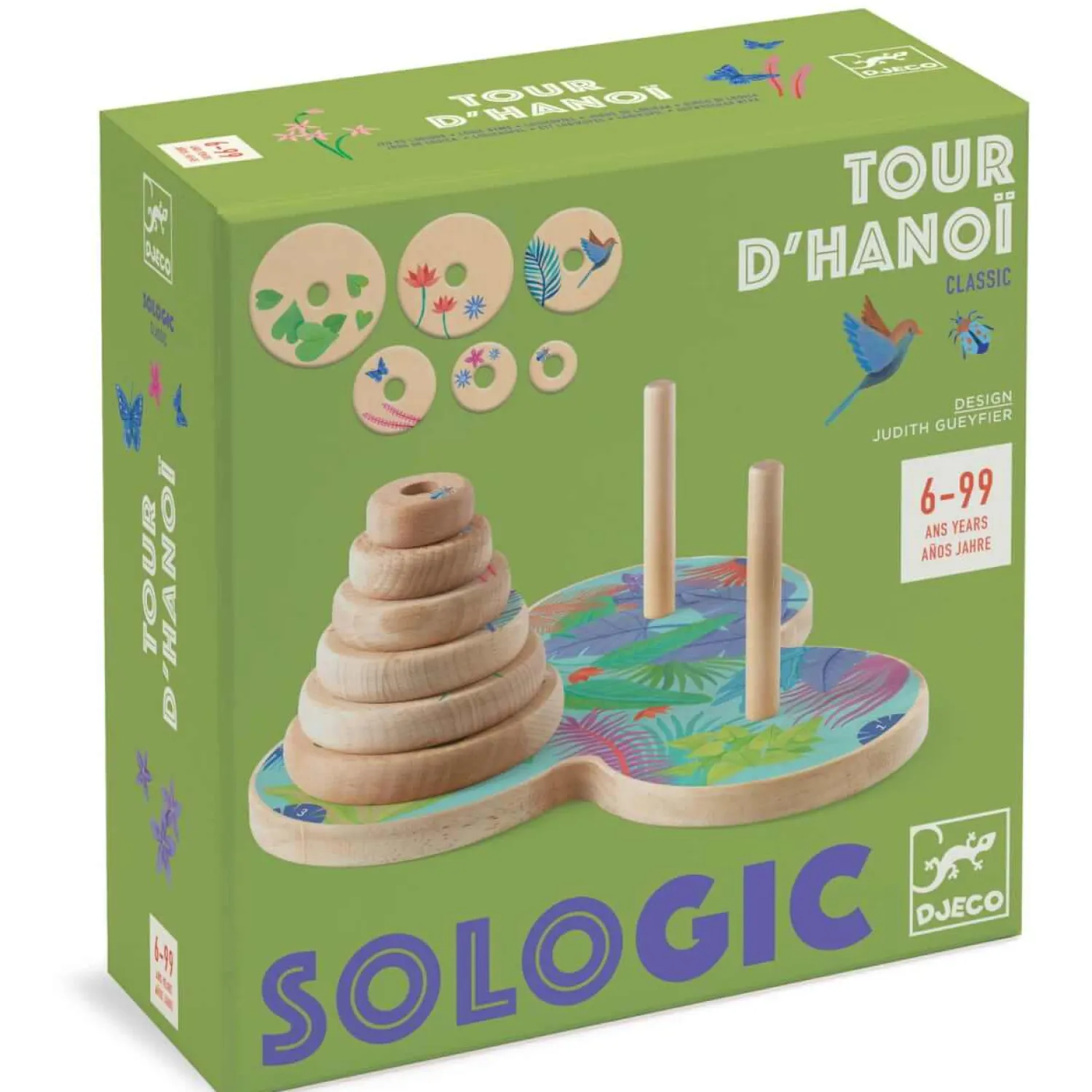 Djeco Gra logiczna Sologic - WIEŻE HANOI