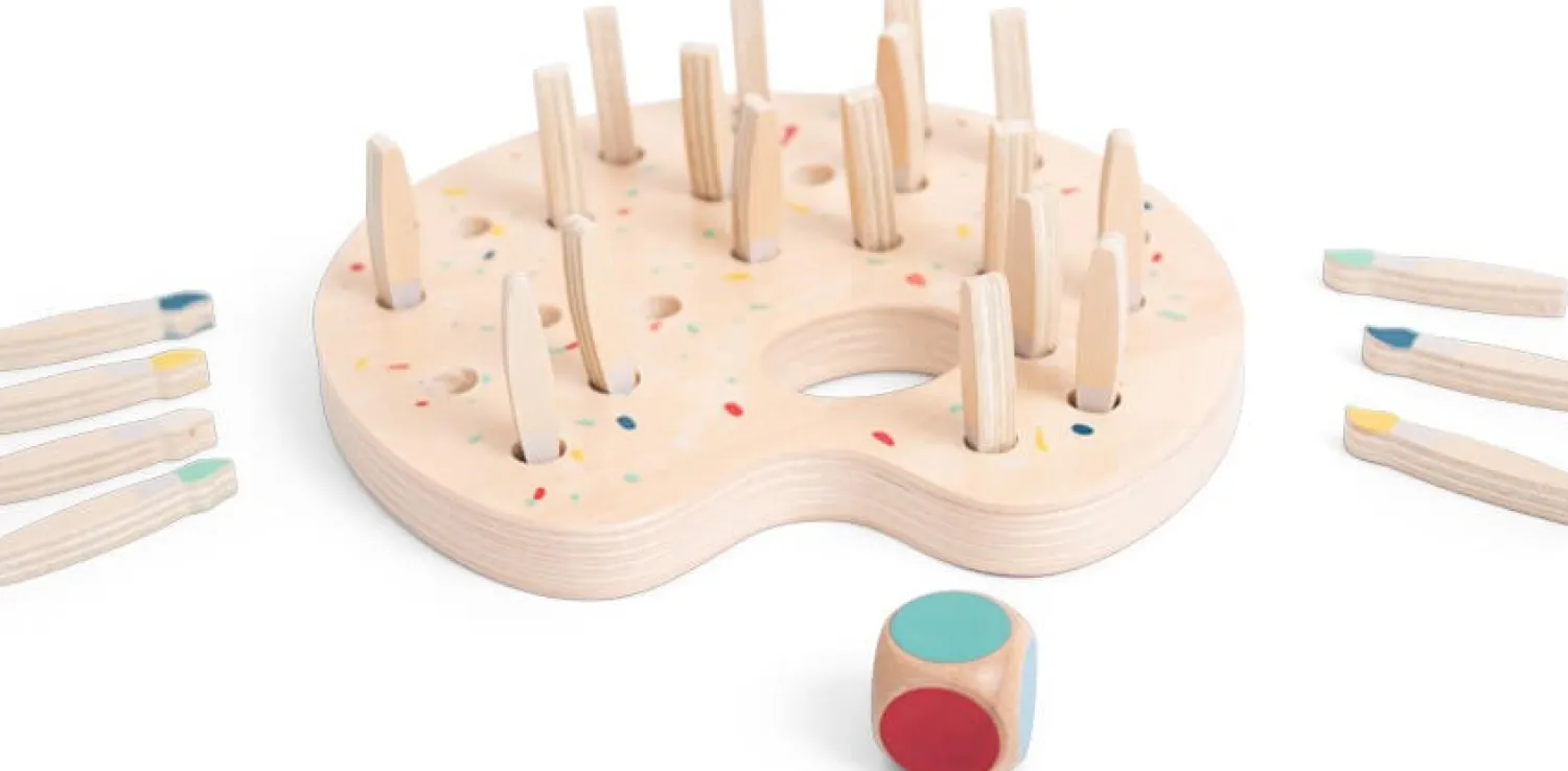 BS Toys Gra memory Kolorowe Pędzle z kostką 4+