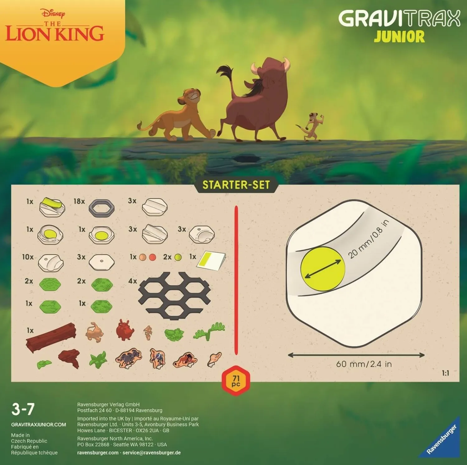 Ravensburger GraviTrax Junior. Zestaw Startowy - Król Lew, 71 el.
