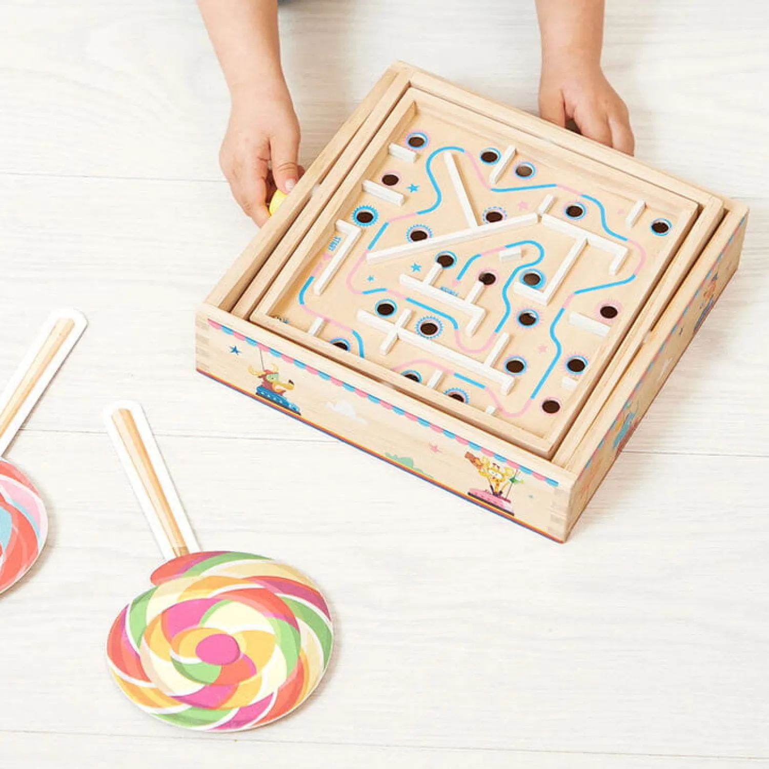 Janod Gra zręcznościowa Labirynt Ball Maze Applepop 5+