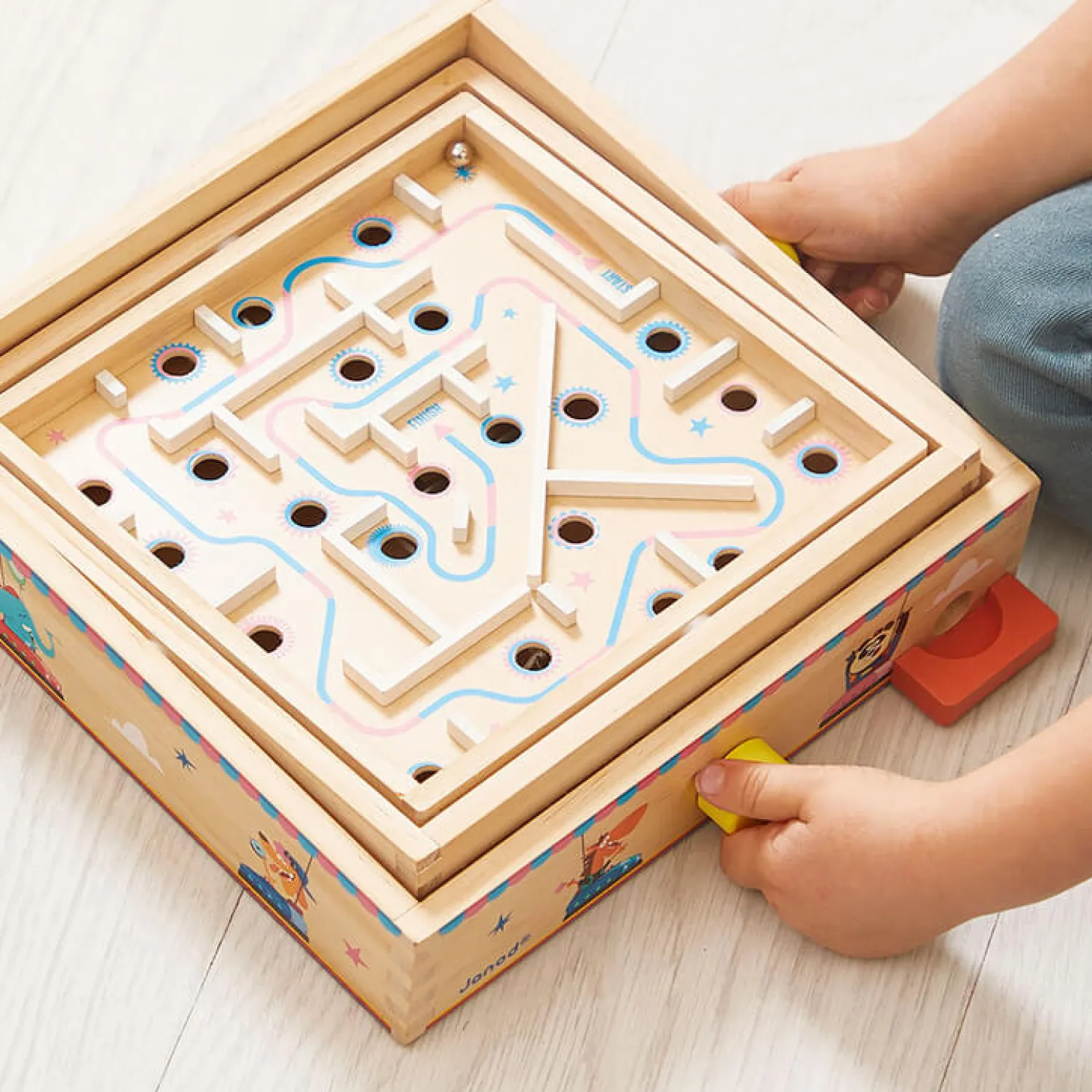 Janod Gra zręcznościowa Labirynt Ball Maze Applepop 5+