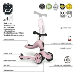 Scootandride Highwaykick1 2w1 Jeździk i hulajnoga 1-5 lat Rose