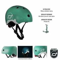 Dzieci Scootandride II GATUNEK: Kask z odblaskami XXS-S dla dzieci 1rż+ Forest Owl