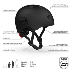 Dzieci Scootandride Kask S-M dla dzieci 3+ Black
