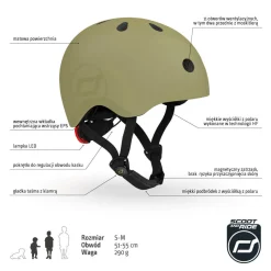 Dzieci Scootandride Kask S-M dla dzieci 3+ Olive