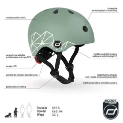 Dzieci Scootandride Kask XXS-S dla dzieci 1-5 lat Green Lines