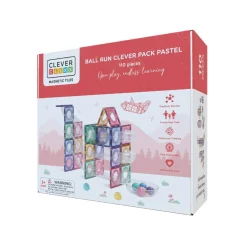 Cleverclixx Klocki magnetyczne Ball Run Creative Pack Pastel - 110 el.