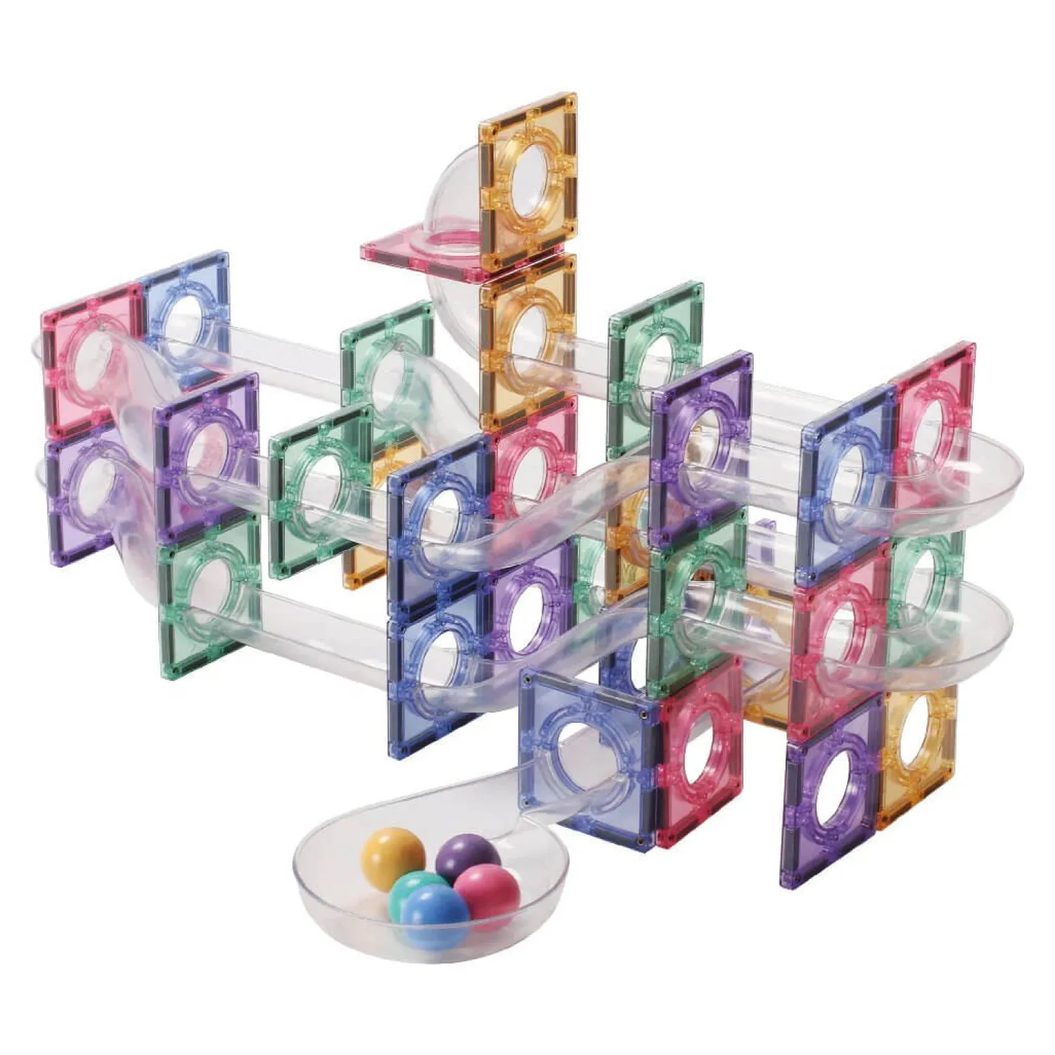 Cleverclixx Klocki magnetyczne Ball Run Creative Pack Pastel - 110 el.