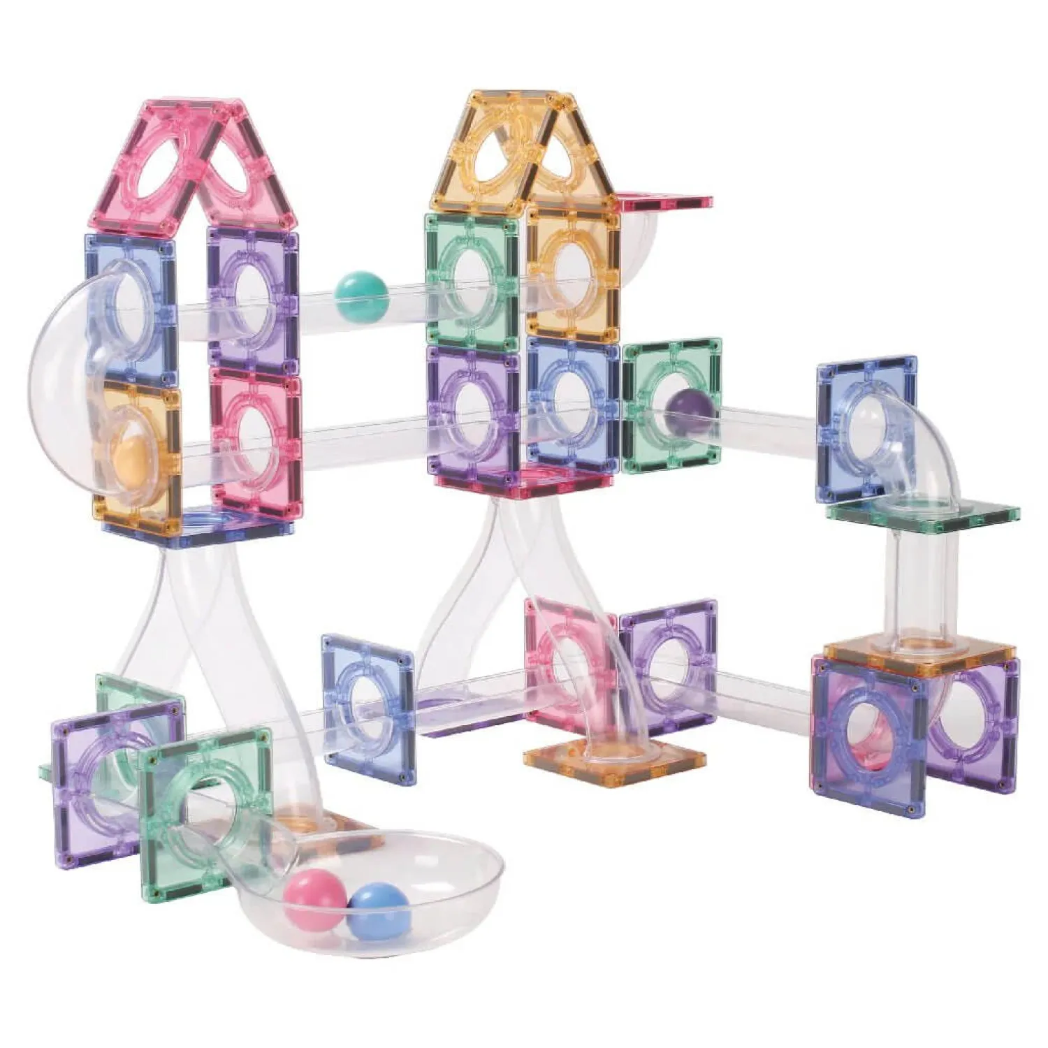 Cleverclixx Klocki magnetyczne Ball Run Creative Pack Pastel - 110 el.