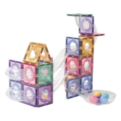 Cleverclixx Klocki magnetyczne Ball Run Creative Pack Pastel - 70 el.